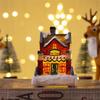 Tabletop Christmas Village House Buildings Lighted Resin Ornaments for Holiday Decor House Figurine with LED Lights