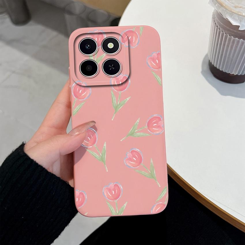 For Huawei Honor X6C X7C 400 Pro Lite Phone Case Pretty Pink Cloud Patterns Liquid Silicone Newly Upgrade Anti Drop Protective Covers For Huawei Shell