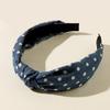 1/3 Stück Geknotetes Print Denim Stoff Stirnband für Frauen Mädchen Shopping Gesichtswäsche Haarreif Einfaches Denim Kopfschmuck