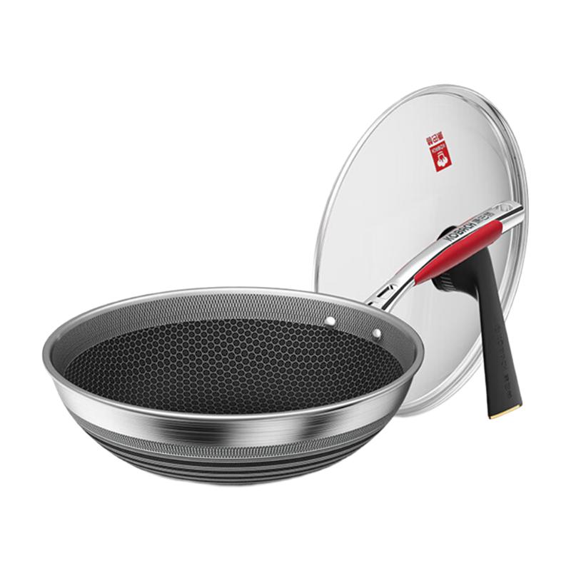 KOBACH Non-stick Antibacterial Stainless Steel Honeycomb Wok
