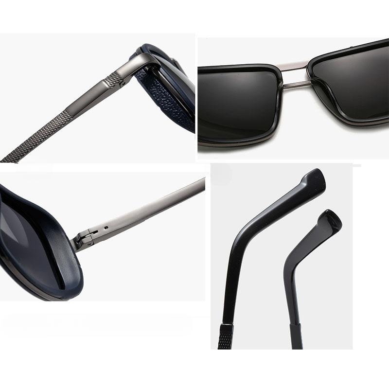 Non-polarized Stylish Rectangle Sunglasses Classic Thick Edge Steampunk Sunglasses for Driving