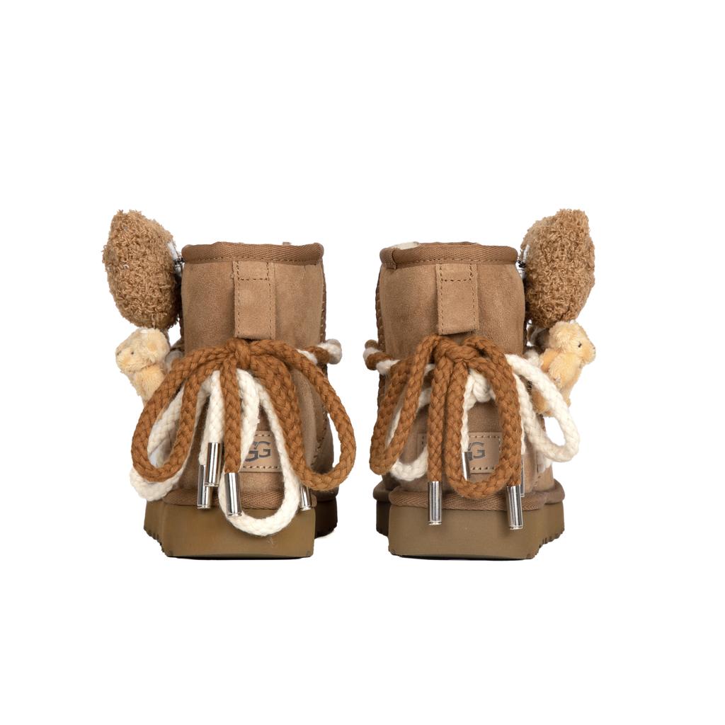 UGG CLASSIC ULTRA MINI Sheepskin Thermal Abrasion Resistant Slip Resistant Short Snow Boots Women's Brown 1016222-CHE(Team186-)
