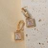 Trendy Square Dangle Earrings for Women Fashion Zirconia Earrings Jewelry Party Accessories