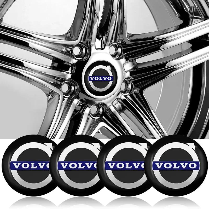 4 stuks 56mm/60mm/65mm Auto Wielnaafkap Stickers Accessoires Voor Volvo R design xc60 v60 s60 v40 v50 s40 s80 c30 xc40 xc70
