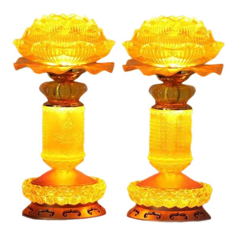 LED Lotus Lamp for God of Wealth, Guanyin, Buddha & Taoist Immortal Offerings - Everlasting Household Dharma Light