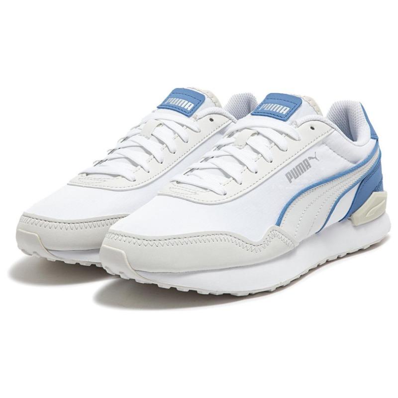 PUMA Dista Runner Men Cushioned Wear resistant Low Top Running Shoes White Blue 384665-09