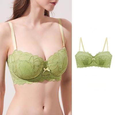 Französische Spitze Nahtloser BH Große Brüste Lassen Sie Kleiner Aussehen Ultradünn Kleine Brüste Push-up Anti-Hänge Nude-BH