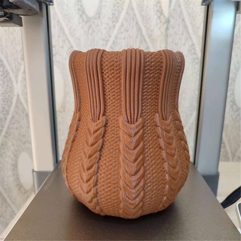 Silicones Dried Flower Vase Mold with Cable Knit Pattern Creative Art Project Tool For Tabletop Displays And Crafts