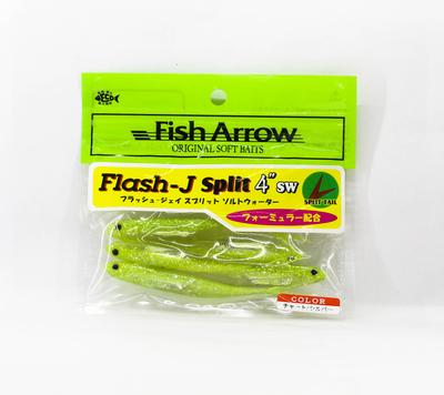 Fish Arrow Soft Lure Flash J Split SW 4 Inch 5 Piece Per Pack #102 (8801)