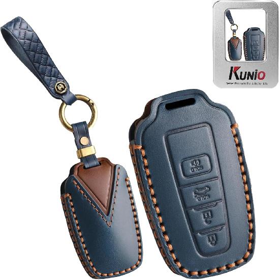 Für Toyota Ledernes Autoschlüsselanhänger-Abdeckung Hülle Passend für Toyota Highlander 2024 Camry XLE RAV4 2025 C-HR Corolla 4Runner Prius Prado GT86 Schlüsselanhänger Handgefertigt