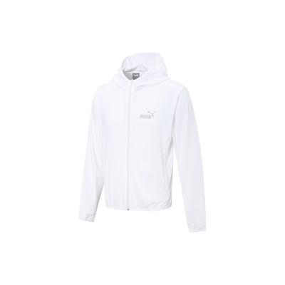 Puma Fz Basic Series Outdoor Fashion Casual Hooded Zip Long Sleeve Breathable Sun Protection Jacket Unisex Jacket White 671926-02