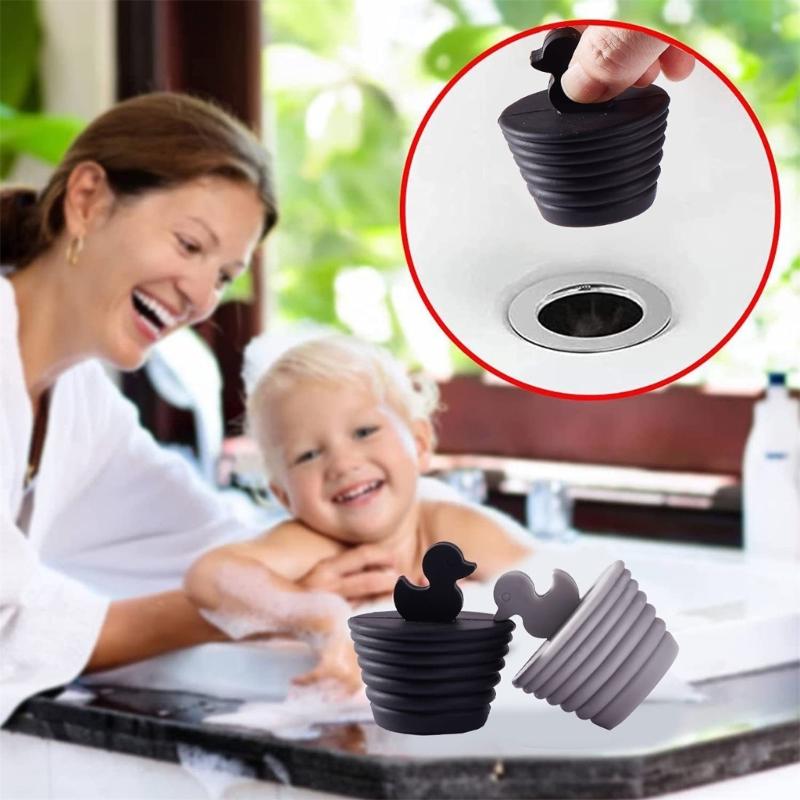 Reusable Bathroom Plug Universal Drain Stopper Silicone Anti-clogging Kitchen Sink Stopper Bathtub Plug Accessories 2pcs