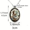 A vintage-style angel fairy round pendant necklace with a dreamy flower fairy time gemstone design, suitable for both men and women.