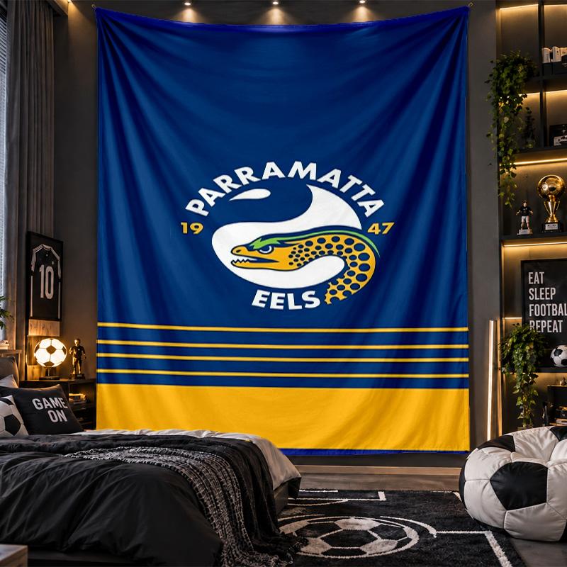 Wall Hanging Tapestry Parramatta Eels Print Cloth for Living Room Bedroom Home Decor