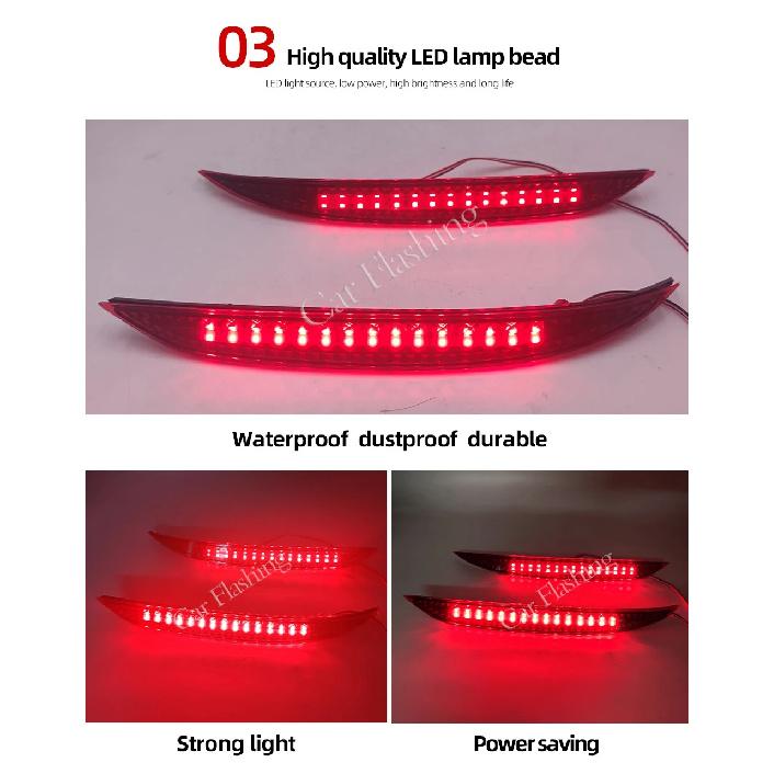 1 Pair For Kia K3 Cerato Forte 2012 2013 2014 2015 2016 Car Red Len Led Rear Bumper Reflector Stop Brake Light Tail Fog Lamp