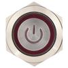 2Pcs Push Button Switch 4 Pin 19mm Round Flat Head Stainless Steel Shell with Light IP65 12 24VDCRed