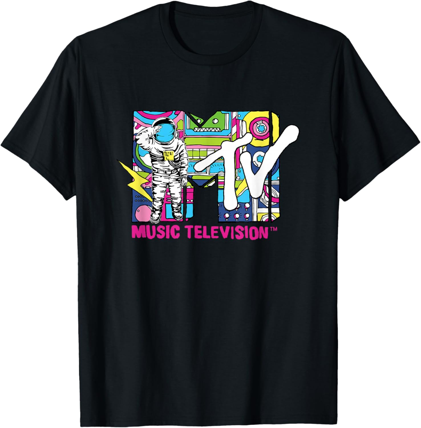 

MTV Retro Bubble Art Vintage Moon Man T-Shirt 5XL різнокольоровий