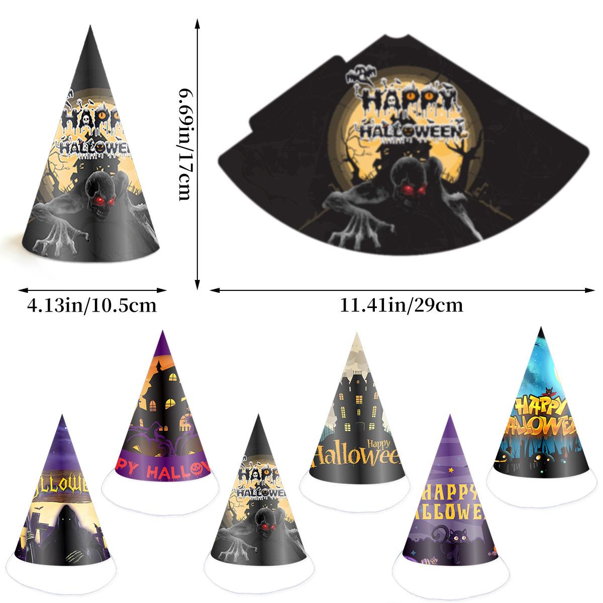 

Halloween Ghost Party Hat Stretch Cord Paper Hat Pumpkin Castle Kids Birthday Hat average size