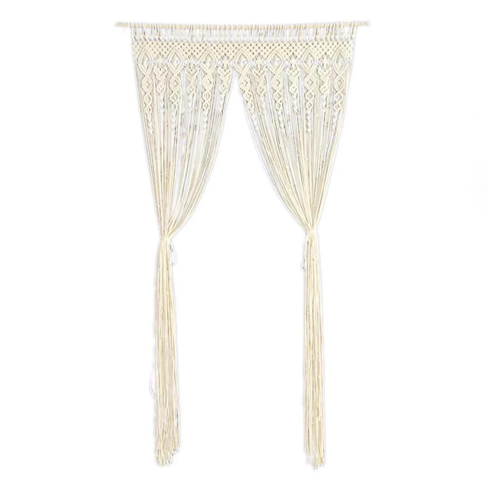 Macrame Wall Hanging Tapestry Boho Door Window Woven Hanging Curtain for Apartment Bedroom Living Room Bohemian Wall Decoration