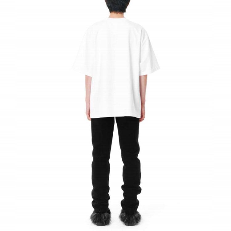 We11done Logo Mirror Reversed Short Sleeve T-Shirt Unisex Tops White WD-TT3-21-565-U-WH