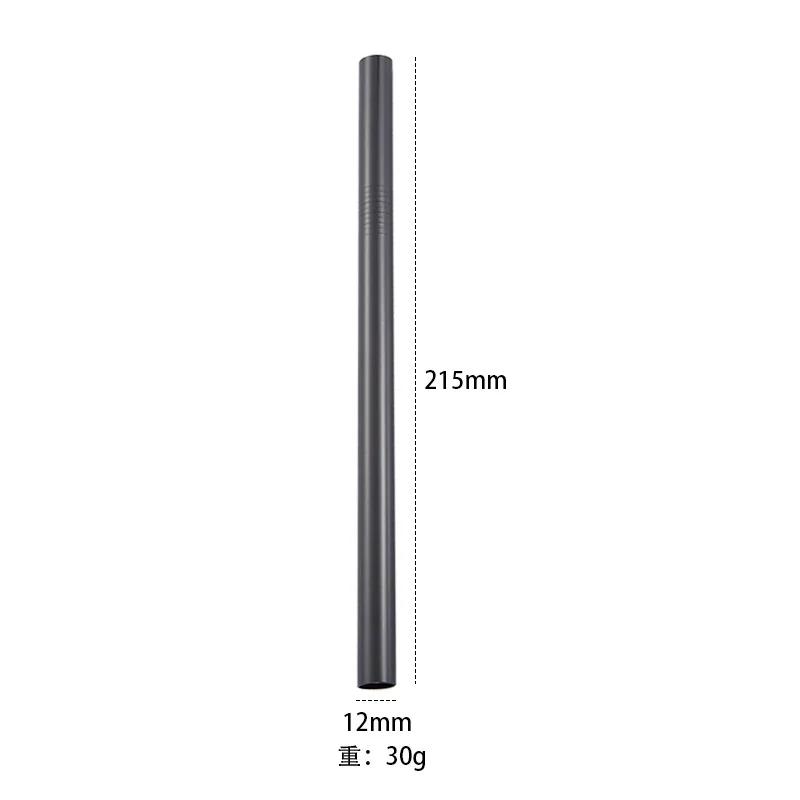304 Stainless Steel Straw Reusable Metal Straws Set 12mm Diameter Bubble Tea Milkshake Drinking Boba Straw