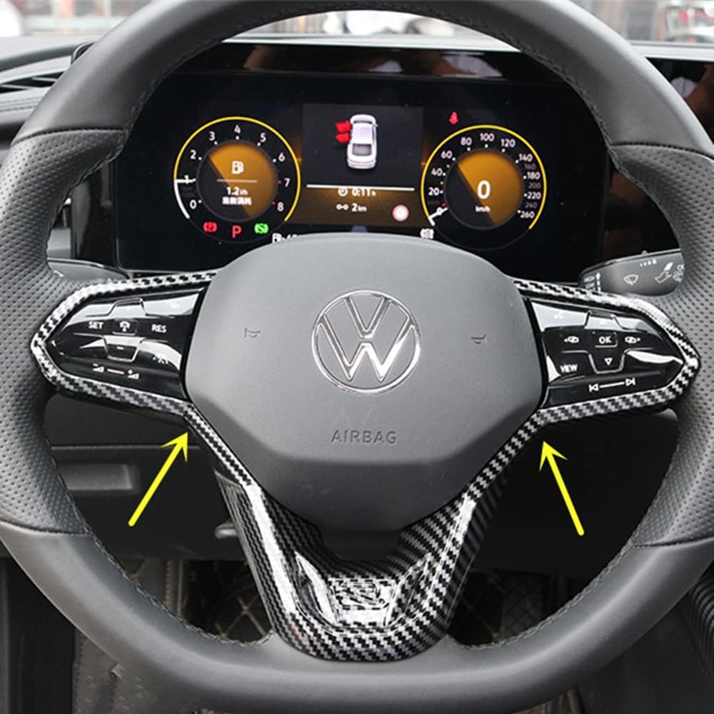 ZiWen Carbon Fiber Steering Wheel Cover Trim for VW Atlas Tiguan Golf Jetta | Easy To Install,improve the Appearance,classy and Beautiful
