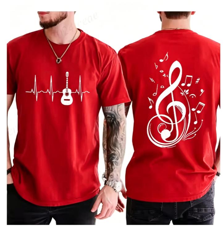 Unisexs Fashion Tshirt Summer Street Round Neck Casual Camisetas Tshirt Music Notes Design TShirts for WoUnisex Unisex Short Sleeve