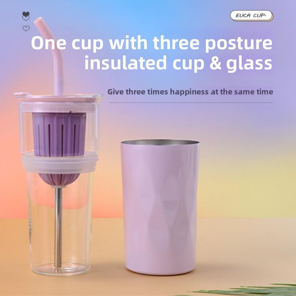650ML Cooling Storage Glass Large Capacity Thermal Cup Fashion Insulated Cup  Drinkware