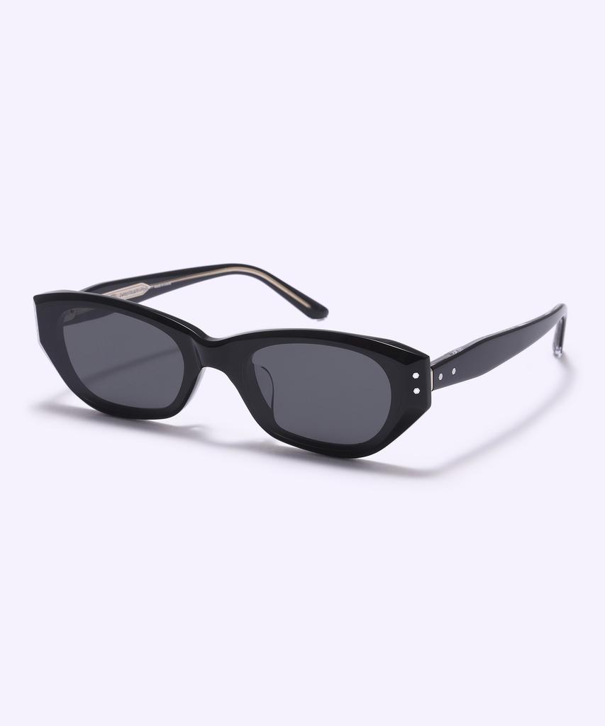 Alloaiweeo [Silverbite] Sbs1605 0920G Flat Bar Pin Oval Black Sunglasses