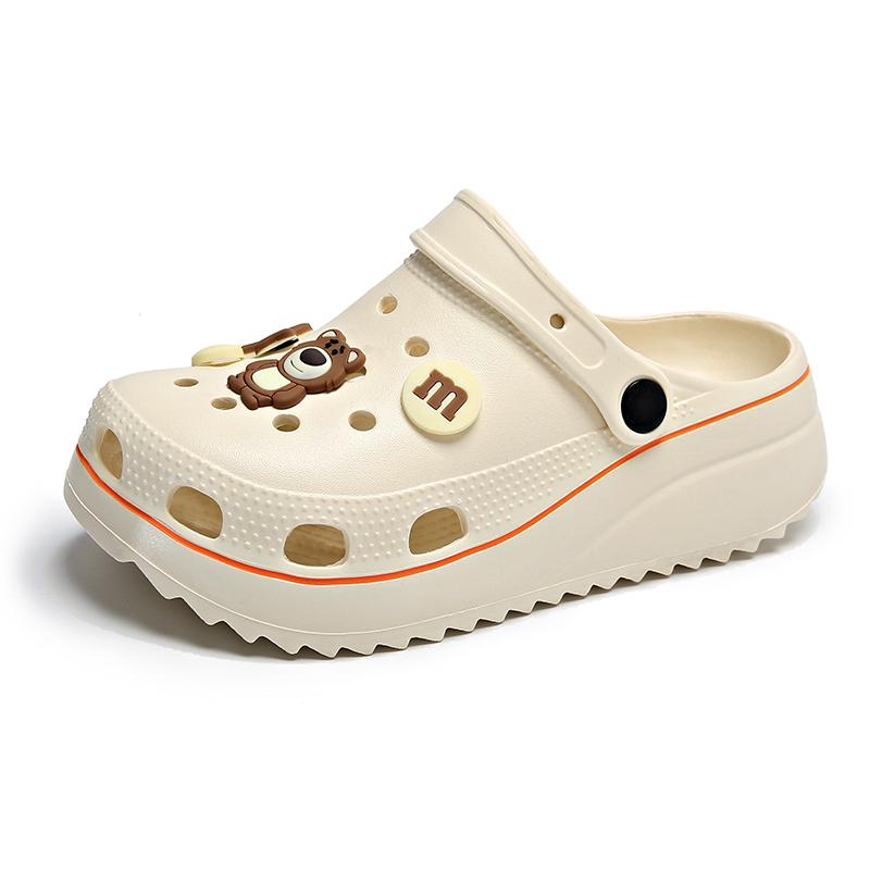 

Женские сандалии на толстой платформе, однотонные, нескользящая мягкая подошва, пляжная обувь, летние шлепанцы 40 бежевый