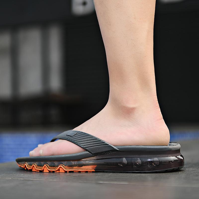Foreign Trade New Men's Flip-flops Slim-fit Full Air Cushion Bottom Shock Absorption Soft Sole Non-slip Beach Sandals
