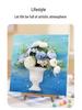 3D French Flower Arrangement DIY Kit: Monet’s Garden Oil Painting with Preserved Flowers & Plaster Ornaments - Ideal for Team Building Activities