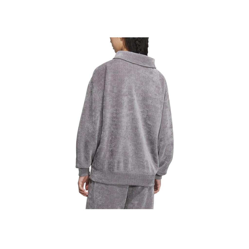 Adidas Originals Cozy Zip Crew Half-Zip Sports Comfortable Pullover Casual Sweatshirt Women sweatshirt Gray JM8060