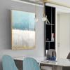 Abstract Flowing Color Canvas Painting Nodic Baby Blue Poster Print Unique Wall Art Pictures for Living Room Bedroom Home Decor