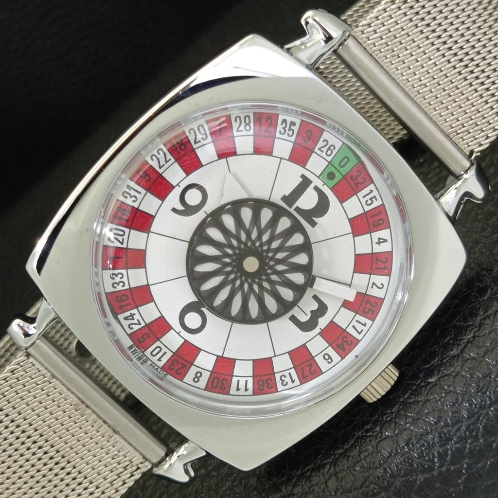 

ВИНТАЖНЫЕ ВОССТАНОВЛЕННЫЕ ЧАСЫ С РУЧНЫМ ЗАВОДОМ ROULETTE ШВЕЙЦАРСКИЕ МУЖСКИЕ ЧАСЫ С БЕЛЫМ ЦИФЕРБЛАТОМ a700910-5 R205a-a700910