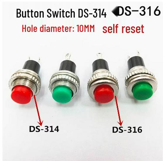 10MM Nicht-verriegelnder Selbstrückstellender Türklingel/Hupe Taster Schalter DS-316/314
