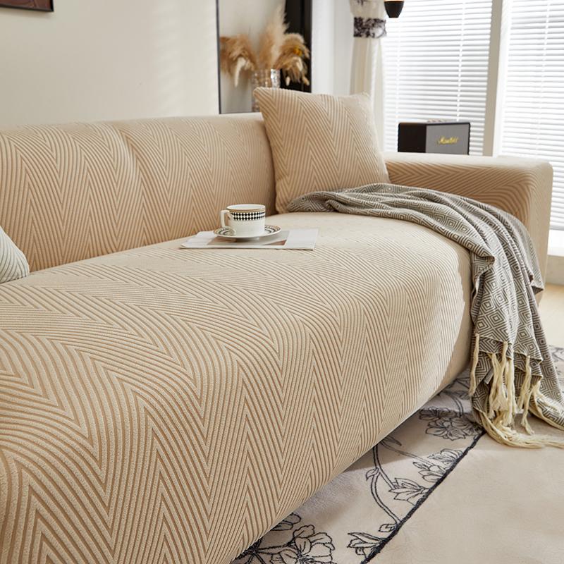

1 шт. Однотонный чехол на диван Эластичный жаккардовый чехол на диван Утолщенный нескользящий чехол на диван Защита от царапин домашних животных 1piece Single seat