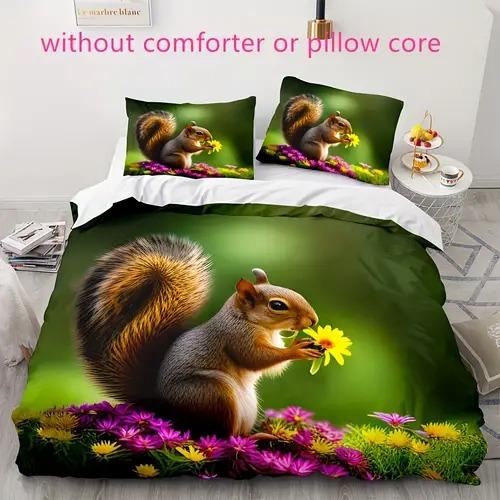 Comforter Squirrel With Squirrel Pattern Suitable For Children Kids And Adults Soft Comfortable And Breathable