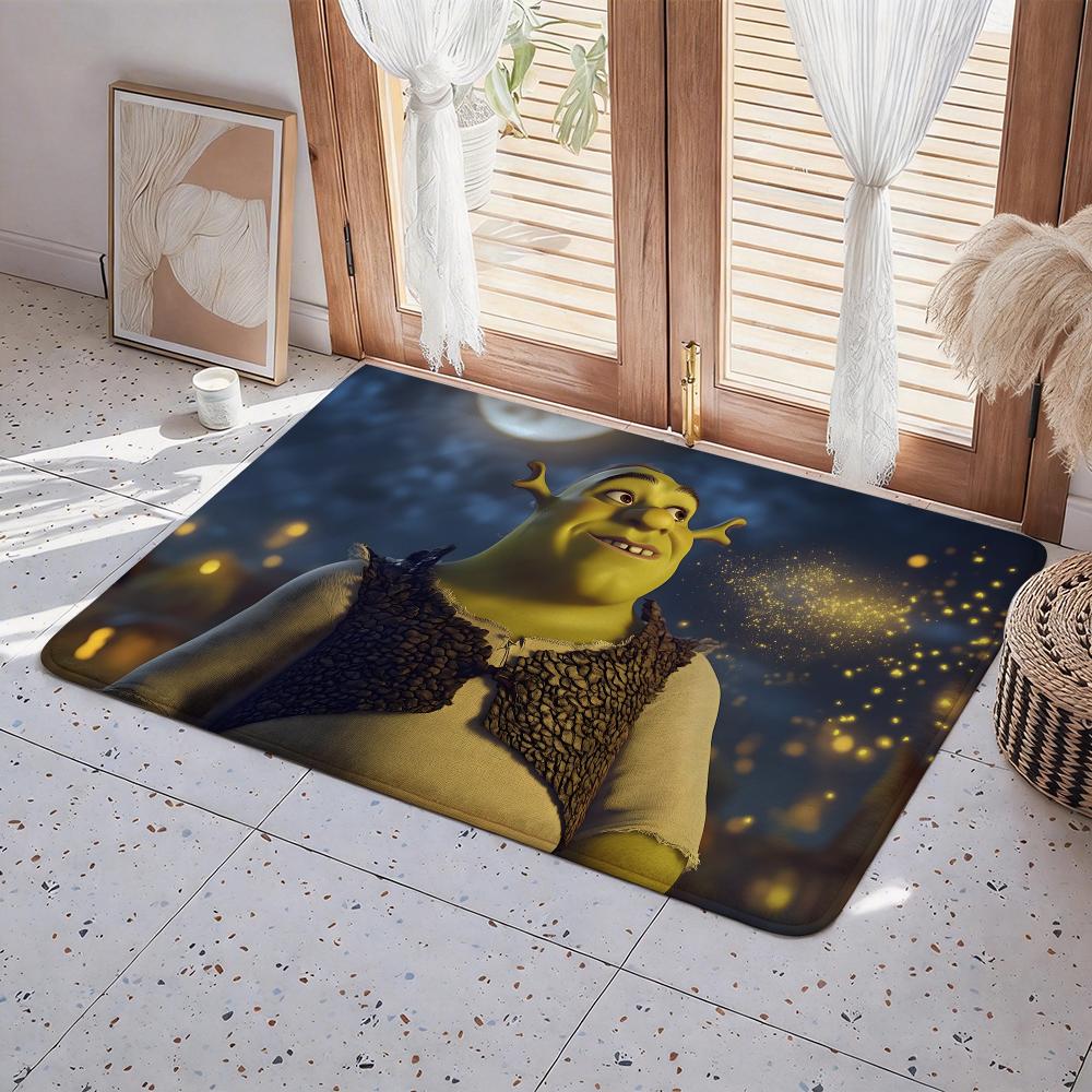 Cartoon S Shrek Floor Mat Eco Flannel Doormat Non Slip Odorless Indoor Floor Rug Soft Short Plush Home Mat
