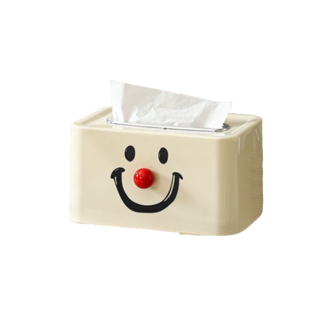 

Plastic Clown Tissue Box Cute Tissue Case Cover Durable Paper Holder Indoor with 1pcs ball