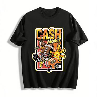 Cool Cash Money Rugby Graphic Streetwear Casual Top Pure Cotton T-shirt