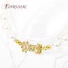 18K Gold Plated Cubic Zirconia Crystal Bead Screw Clasps Accessories Turnbuckle Connector Lock DIY Bracelet Necklace Materials