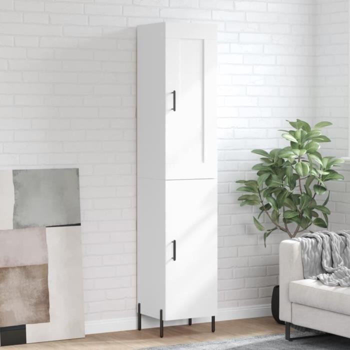 VidaXL Buffet haut Blanc 34,5x34x180 cm Bois d'ingénierie 3200137