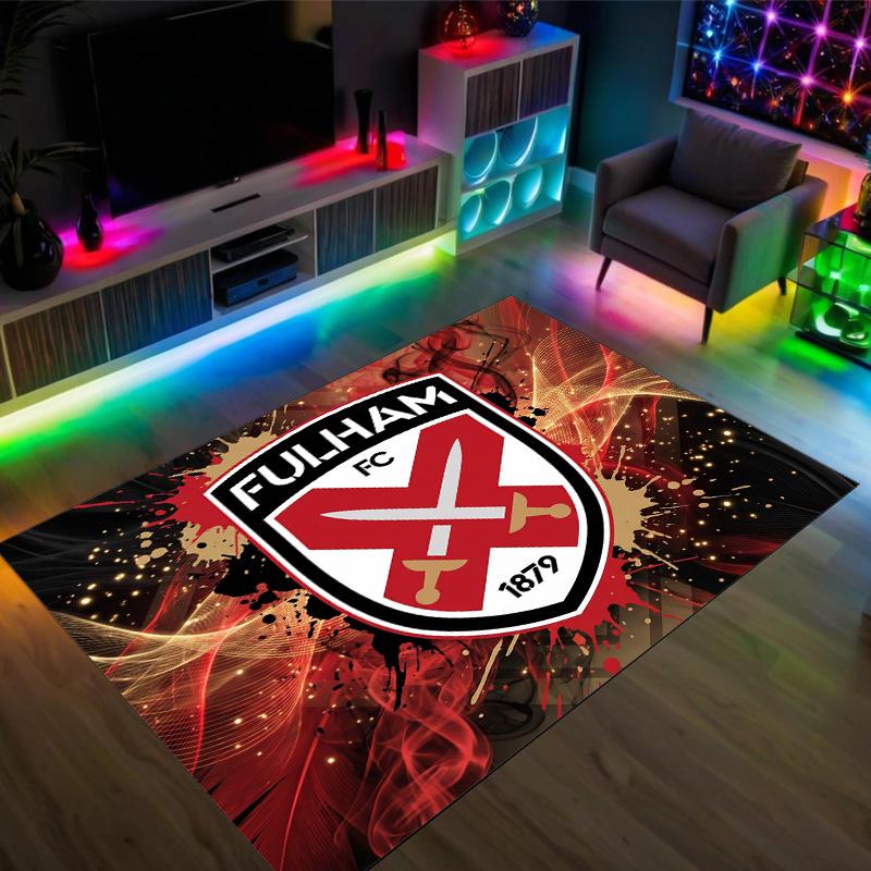 Fulham Football Design Crystal Velvet Carpet Cozy Non?Slip Printed Rug For Bedroom Living Room Entrance