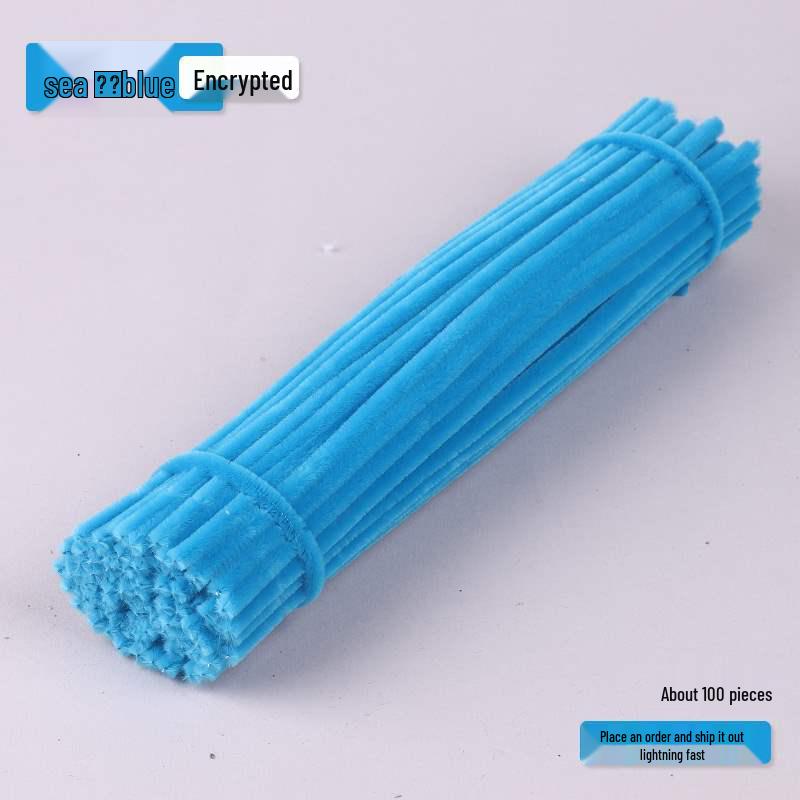 Encrypted Pipe Cleaners: Dense, Thickened 8mm White Strips with Mixed Colors for Handmade DIY Bouquets