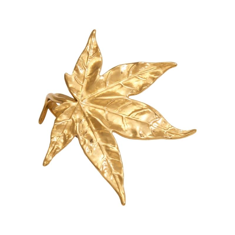 

Stainless Steel Exaggerated Maple Leaf Open Rings with Comfortable Fit and Elegant Designs for Fashion Statements 1