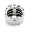 Adjustable Open Ring Men Women Geometric Bone Motif Vintage Style Plated Statement Jewelry