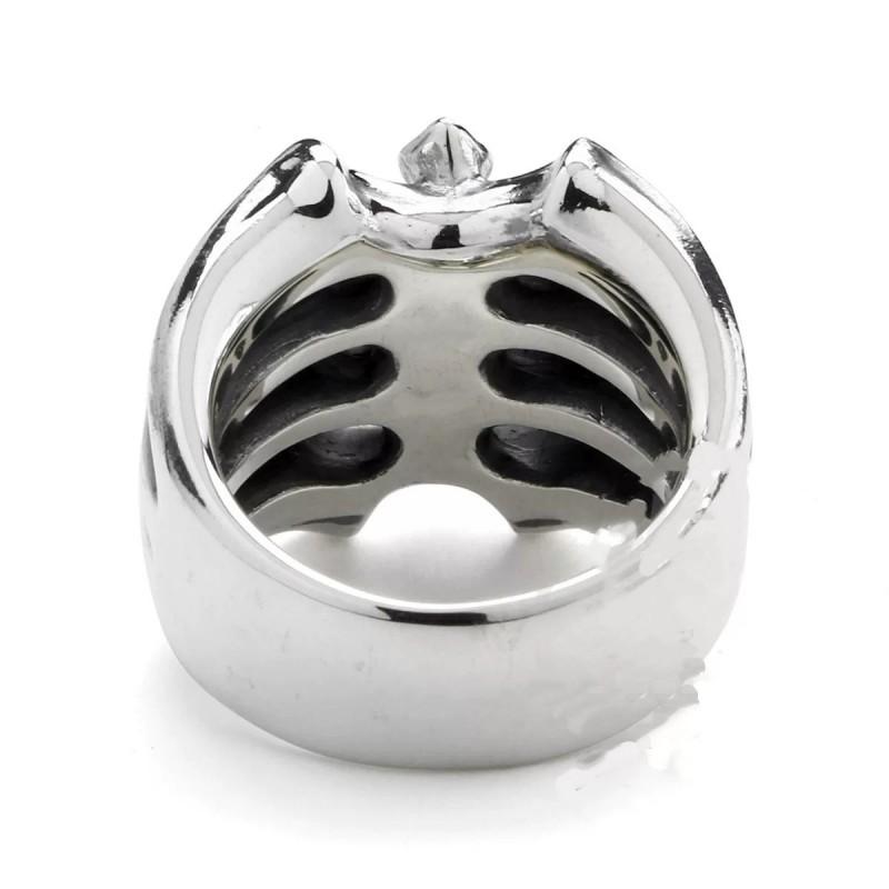 Adjustable Open Ring Men Women Geometric Bone Motif Vintage Style Plated Statement Jewelry