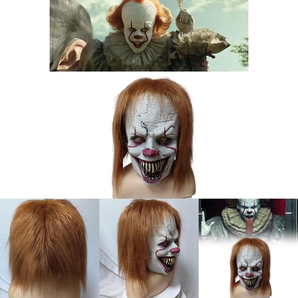 It Pennywise Horror Clown Mask Latex For Halloween Costume And Diy Party Decor