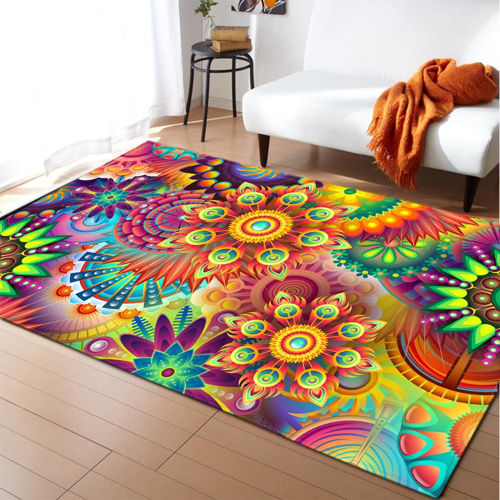 Abstract Daisy Art Large Carpet Living Room Floor Mat Colorful Pattern